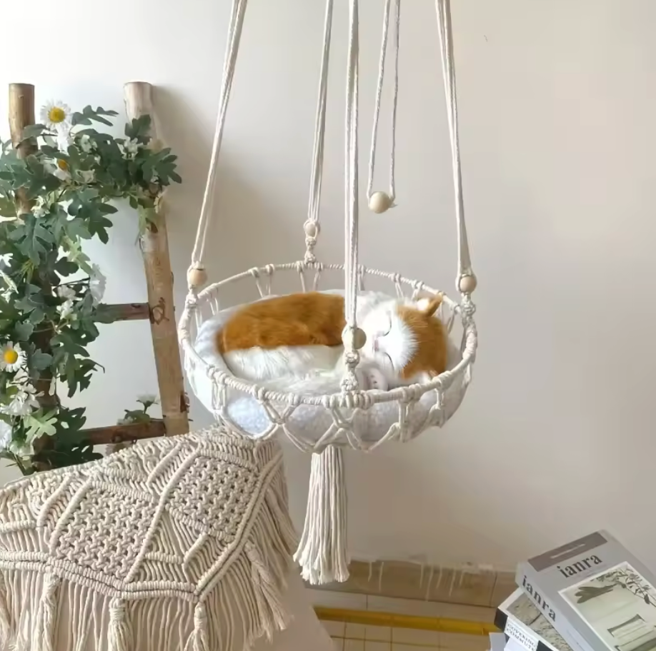 Woven Hanging Cat Lounge