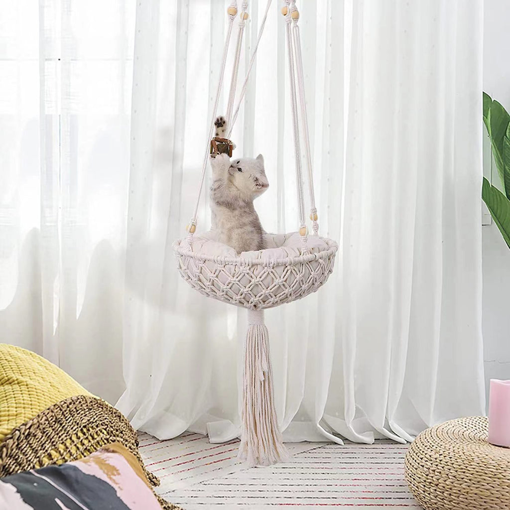 BohoNest™ Woven Aerial Cat Lounge