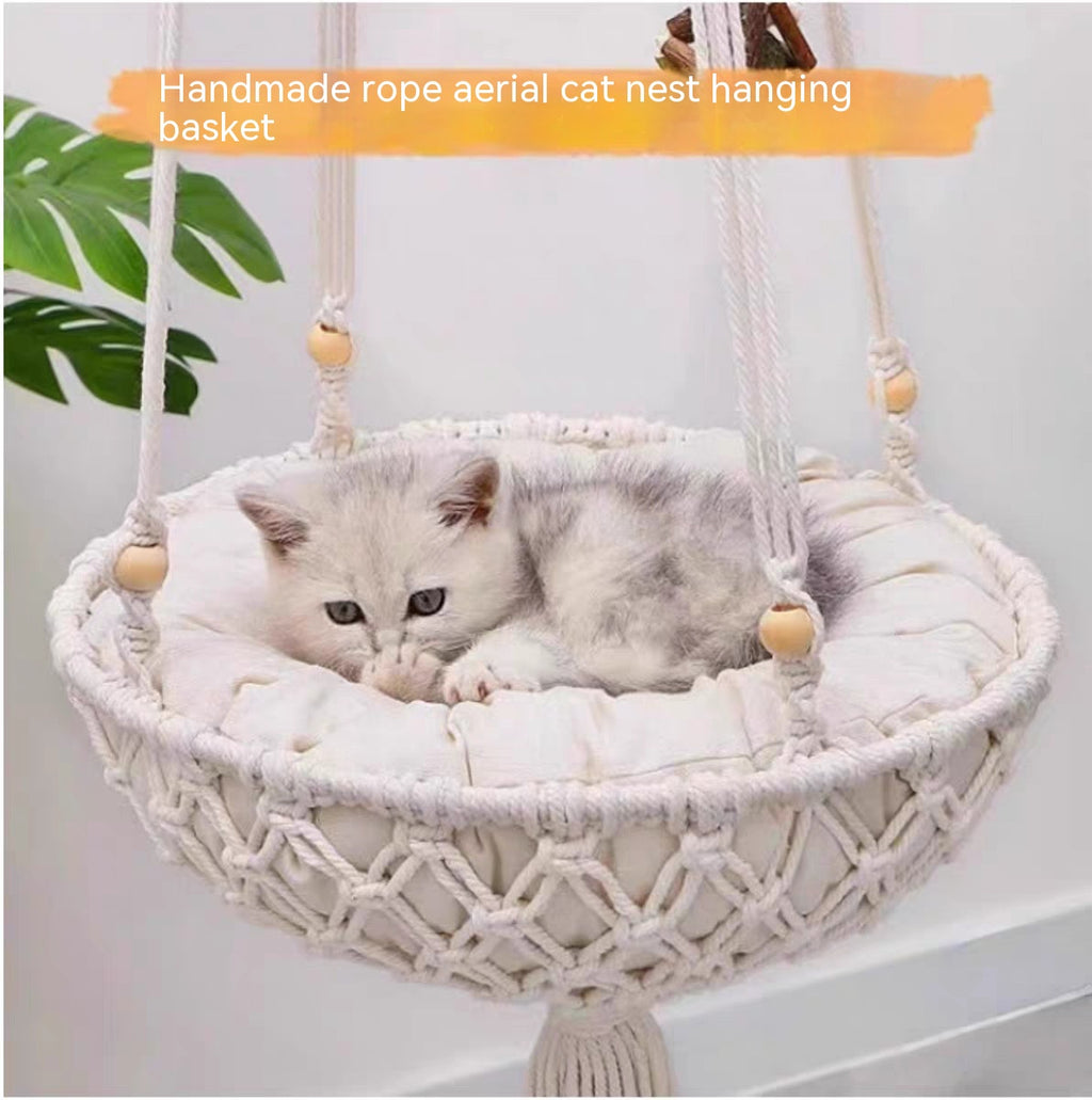 BohoNest™ Woven Aerial Cat Lounge