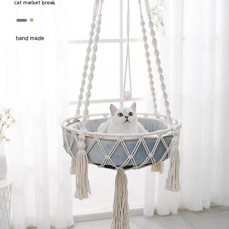 BohoNest™ Woven Aerial Cat Lounge